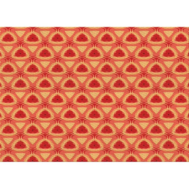 Ahgly Company Tapis d'Intérieur Rectangulaire Transitionnel Rouge Néon Lavable à la Machine, 6 Pieds x 9 Pieds