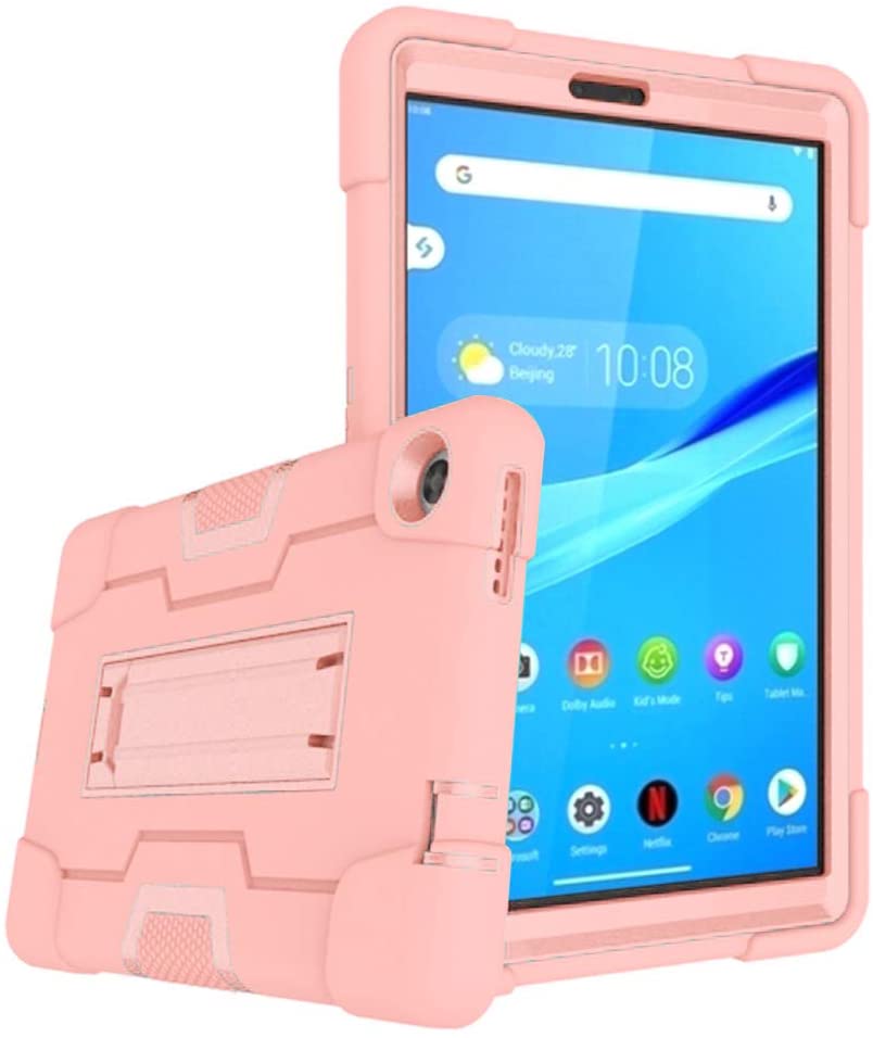 Mignova for Lenovo Tab M8 8.0 Inch Case,Hybrid Three Layer Full-Body Shockproof Armor Defender Full-Body Rugged Protective Case Cover with Stand for Lenovo Tab M8/M8 Smart Tab 8.0 Tablet (Rose Gold)