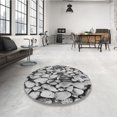 thumbnail image 4 of Ahgly Company Tapis d'Intérieur Lavable à la Machine, Carré, Transitionnel, Gris Argenté, Tapis de Zone, 8 Pieds Carré, 4 of 7