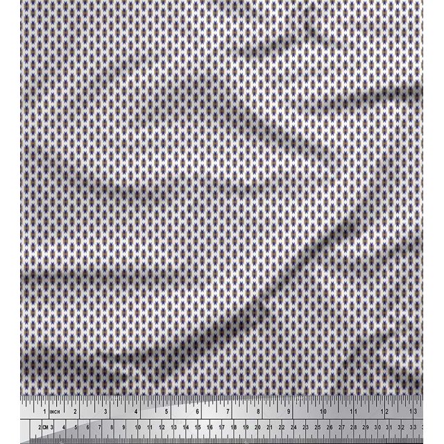 Soimoi Polyester Crepe Fabric Geometric Small Print Fabric by Yard 52 Inch Wide