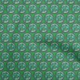 thumbnail image 1 of oneOone Rayon Green Fabric Kalamkari Sewing Material Print Fabric By The Yard 56 Inch Wide, 1 of 5