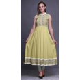 thumbnail image 2 of Bimba Kurti Longue Indienne Beige à Fleurs pour Femmes Tenue de Fête Imprimée Sans Manches Robe Anarkali Kurti X-Small, 2 of 6