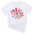 thumbnail image 5 of KIHOUT Nouveau Haut de Mode d'Été pour Femmes 2025, Haut à Manches Courtes Col Rond Décontracté Imprimé Blanc TG, 5 of 5