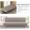 thumbnail image 4 of Armless Futon Cover Stretch Sofa Bed Slipcover Protector Elastic Feature Rich Textured High Spandex Small Checks Jacquard Fabric Futon Cover, Machine Washable, 4 of 7