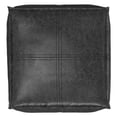 thumbnail image 2 of Simpli Home Brody Boho Square Pouf in Distressed Black Faux Leather, 2 of 6