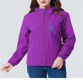thumbnail image 3 of Pisexur Manteau d'Hiver pour Femme Imperméable, Veste de Pluie Légère, Coupe-Vent d'Extérieur, Manteau de Pluie pour la Randonnée, le Voyage, la Course, 3 of 4