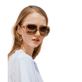 thumbnail image 2 of FEISEDY Polarized Women Square Sunglasses Sparkling Composite Shiny Frame B2289, 2 of 5