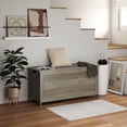 thumbnail image 2 of HOMCOM Coffre de Rangement avec 2 Charnières, Banc de Rangement, Gris Vieilli, 2 of 10