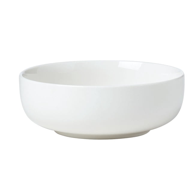 Oneida 365 24 Seven All Purpose Bowl in bright white durable porcelain with a smooth rounded shape and low footed base, shown front-facing on a white background, ideal for cereal and dinner use and often used as a versatile serving bowl in dining and entertaining.