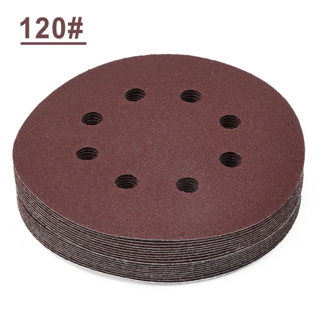Bgsha 20pcs 5 Inch 125mm Round Sandpaper 8 Hole Sanding Discs Hook & Loop Grit 40-2000