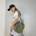 thumbnail image 4 of Fashion Women Solid Color Backpack Students Canvas School Knapsacks (Green), 4 of 6