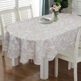 thumbnail image 1 of Oval Tablecloth 60 x 84 Inch Beige, Vintage Floral Tablecloth for Oval Table, Fabric Wrinkle Free Washable Waterproof Retro Tablecloth Oval Table Cloth for Kitchen Dining Room Table, 1 of 5
