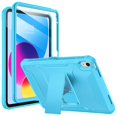 thumbnail image 1 of Soke Case for iPad 10th Generation 10.9-inch 2022 with Built-in Screen Protector and Kickstand Rugged Full Body Protective Cover for New Apple iPad 10.9 Inch - Cyan Blue, 1 of 5