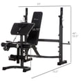 thumbnail image 3 of Soozier Weight Bench Stand with Squat Rack, Adjustable Olympic Bench, Multifunctional Arm Curl Pad, Leg Extension, Barbell Stand, Strength Training, Workout Equipment for Home, Office, Gym, Grey, 3 of 9