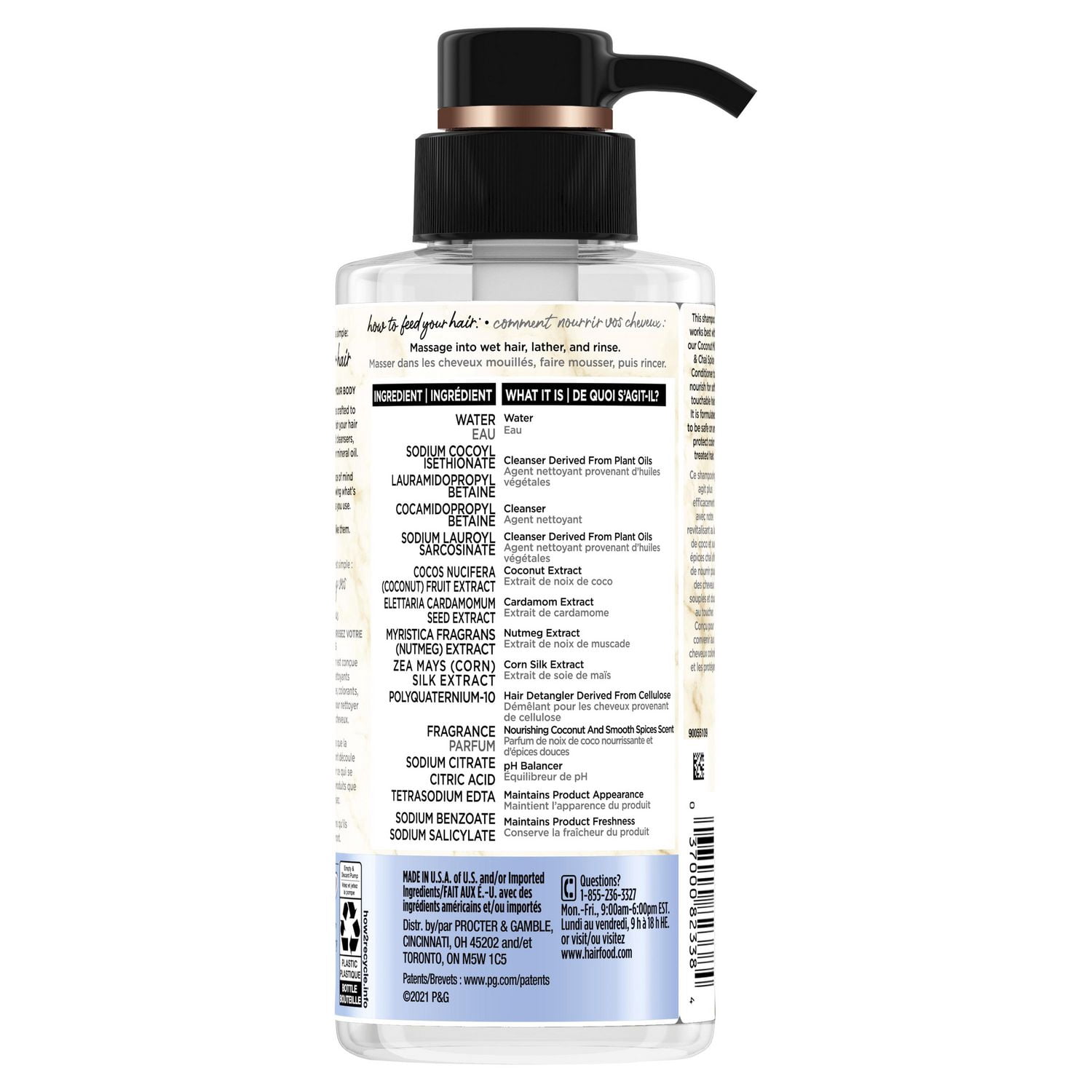 Hair Food Coconut & Chai Spice Sulfate Free Shampoo, Dye Free Nourishment