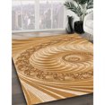 thumbnail image 3 of Ahgly Tapis Rectangulaire Lavable en Machine Intérieur Transitionnel Jaune Orange, 7 Pieds x 10 Pieds, 3 of 7