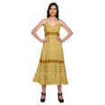 thumbnail image 1 of Moomaya Robe Longue Maxi Imprimée pour Femmes Sans Manches à Col en V Décontractée Évasée Kurta, 1 of 6