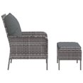 thumbnail image 2 of vidaXL Chaise de Jardin avec Repose-Pieds Gris en Rotin Poly, 2 of 5