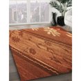 thumbnail image 3 of Ahgly Company Tapis d'Intérieur Lavable à la Machine, Carré, Transitionnel, Rouge Tomate, Tapis de Zone, 7 Pieds Carré, 3 of 7