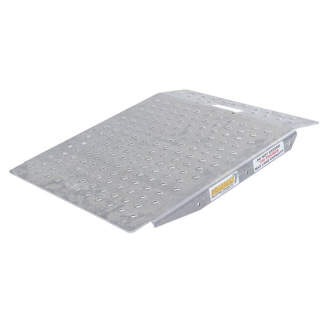 Guardian Heavy Duty Aluminum Shed Ramp, Portable Loading Ramp for Mowers and ATVs, Silver