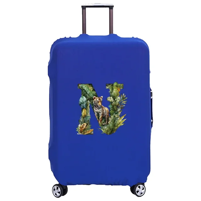 Housse de Valise Lavable Housse de Protection Étui Anti-Rayures Housse Adaptée Motif Imprimé Tigre de jungle Convient aux 18-32 Pouces Tigre de jungle letterN m
