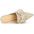 thumbnail image 4 of BLISSFUL STEP Women's Stripe Bow Block Heel Slides Mules, 4 of 5