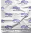 thumbnail image 1 of Soimoi Moss Georgette Fabric Tree Block Printed Fabric 1 Yard 42 Inch Wide, 1 of 3