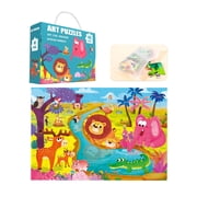 Hearth & Gear Floor Puzzle For Kids Animal Large Puzzles 48 Piece Ages 3 6 For Toddler Children Learning Preschool Educational Development Toys 4 8 Years Old Birthday For Boys Phonograph Mortician