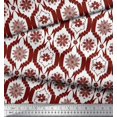 thumbnail image 2 of Soimoi Red Rayon Crepe Fabric Floral Damask Print Fabric by Yard 46 Inch Wide, 2 of 3