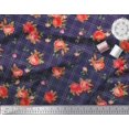 thumbnail image 2 of Soimoi Moss Georgette Fabric Check,Leaves & Rose Flower Decor Fabric Printed Yard 42 Inch Wide, 2 of 3