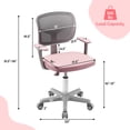 thumbnail image 3 of Gymax Kids Desk Chair Adjustable Height Children Study Chair w/Auto Universal Casters Pink, 3 of 6