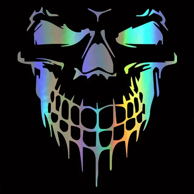 Large Size 59X53CM Skull Head Car Stickers and Decals Reflective Vinyl Car Styling Auto Engine Hood Door Window Car Stickers
