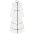 thumbnail image 2 of TiaoBug Clergy Robe for Women Long Sleeve Buttons Cassock Pulpit Church Minister Pulpit Robe Liturgical Vestments White M, 2 of 8