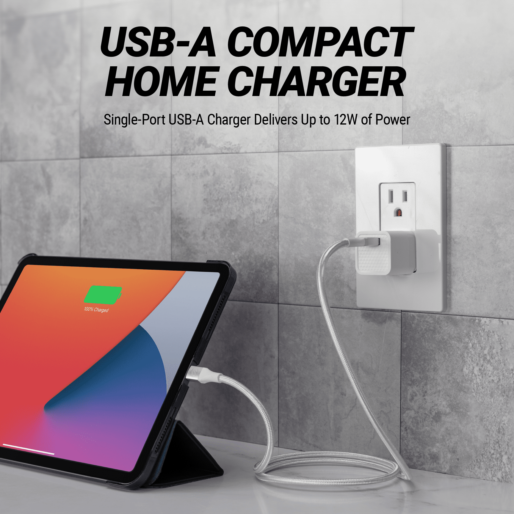 Scosche SHA12WT-RP SuperCube 12W Single USB Port Portable Wall Charger Adapter for USB Devices – White