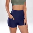 thumbnail image 2 of B91xZ Maillot de Bain Bikini pour Femmes Taille Haute Contrôle du Ventre Short de Bain pour Femmes avec Doublure, Navy m, 2 of 5