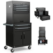 Ironmax 6-Drawer Rolling Tool Chest 3-in-1 Heavy-Duty Storage Cabinet with Universal Wheels Black