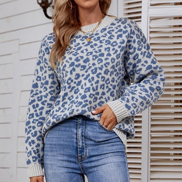 REDHOTYPE Pull en Tricot à Motif Imprimé pour Femmes Pull à Manches Longues Décontracté