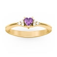 thumbnail image 2 of Birthstone Heart Ring with Shoulder Accents - Amethyst (February), 2 of 4
