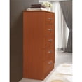 thumbnail image 3 of Hodedah Five Drawer Contemporary Wooden Chest in Cherry Finish, 3 of 6