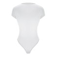 thumbnail image 5 of Économies d'Automne! WJSXC Justaucorps Suit Femmes Liquidation, Mode Femmes Décontractée Col Rond Justaucorps Couleur Unie Aguichant T-shirt à Manches Courtes Blanc, 5 of 5