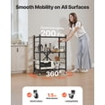 thumbnail image 3 of VEVOR 3-Tier Foldable Storage Shelf, 28W x 13D x 36H Inch Folding Metal Rack Shelving Unit, No Assembly Organizer Shelf with 5 Wheels & 4 Hooks for Pantry, Kitchen, Garage, Basement, Black, 3 of 9