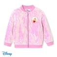 thumbnail image 1 of Disney Princess Girls Bomber Jacket Aurora Graphic Sequin Zip Up Fall Coat Jacket Sizes 3-6, 1 of 6