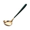 thumbnail image 4 of serony Stainless Steel Sauce Spoon Portable Mirror Polished Anti-rust Odorless Smooth Home Kitchen Soup Ladle Accessories Green Gold, 4 of 8