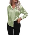 thumbnail image 1 of Innerwin Shirts Long Sleeve Ladies Tunic Tops Office Button Down Soft Blouse Light Green XL, 1 of 5