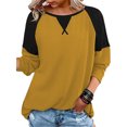 thumbnail image 2 of Pompotops Mode T-Shirt d'Été pour Femmes Manches Longues Patchwork Décontracté Blouse, 2 of 6