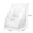 thumbnail image 4 of LCXmlly Acrylic A5 Document Rack Clear Acrylic 3 Tier Brochure Holder Wall Mount Countertop Brochure Display Stand with Divider for Flyers and Booklets, 4 of 8