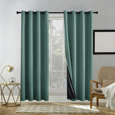 Rideaux Occultants pour Salon, Intimité et Réduction du Bruit / Rideaux Isolants Thermiques Doublés à Oeillets / Tentures de Fenêtre Bloquant la Chaleur et la Lumière pour la Maison, la Chambre et les Portes Coulissantes