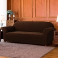 thumbnail image 2 of 2024 Solid Print Polyester Loveseat Slipcover  Chocolate, 2 of 6