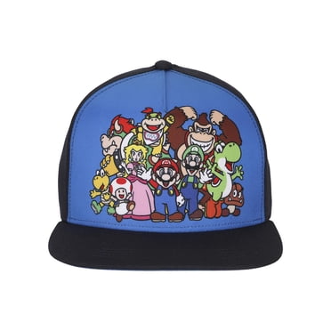 Chapeau Snapback Bleu et Noir Personnages Super Mario Bros.