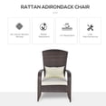 thumbnail image 4 of Outsunny Outdoor Adirondack Chair Rattan Fire Pit Chair with Cushion Cream, 4 of 9